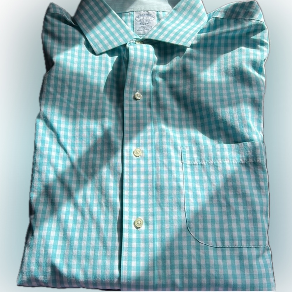 Brooks Brothers Checkered Button-Down Oxford Shirt — Size 16